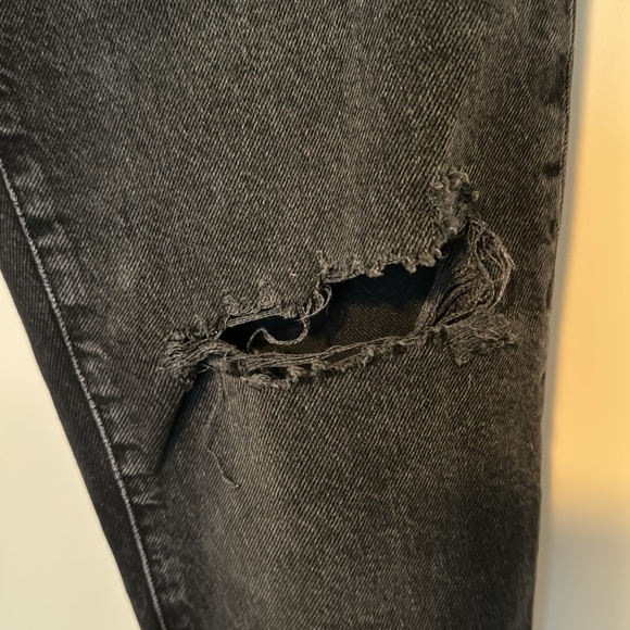 Free People We The Free Black loose fit Crop Button fly Jeans Size 28 - Picture 8 of 10